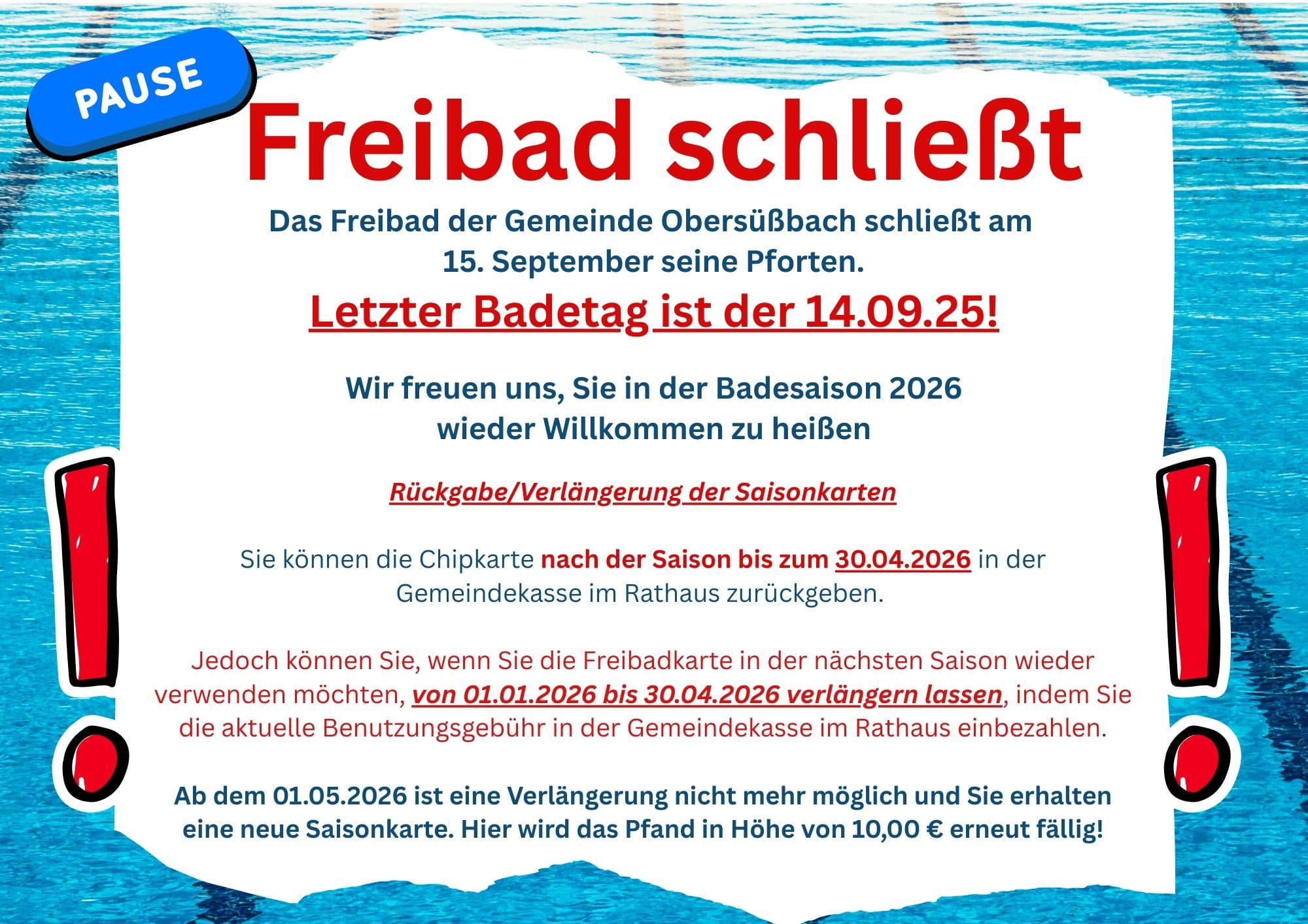 Freibad schließt! (A4 (Querformat)) - 1
